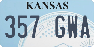 KS license plate 357GWA