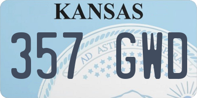 KS license plate 357GWD