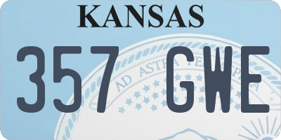 KS license plate 357GWE