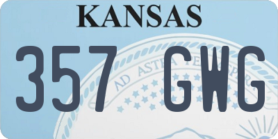 KS license plate 357GWG
