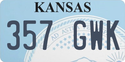 KS license plate 357GWK