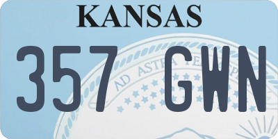 KS license plate 357GWN