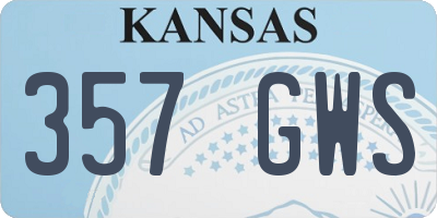 KS license plate 357GWS