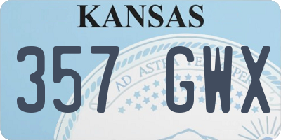KS license plate 357GWX