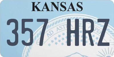 KS license plate 357HRZ