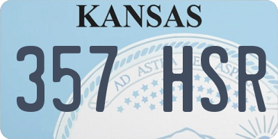 KS license plate 357HSR