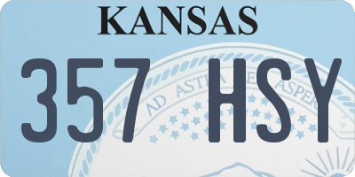 KS license plate 357HSY