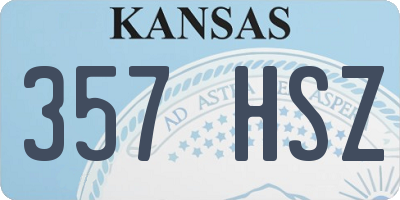 KS license plate 357HSZ