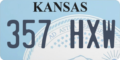 KS license plate 357HXW
