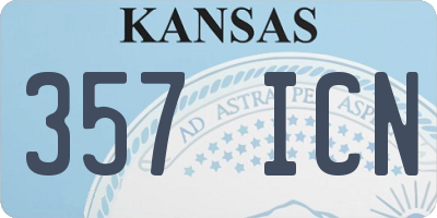 KS license plate 357ICN