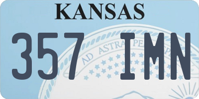 KS license plate 357IMN
