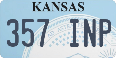 KS license plate 357INP