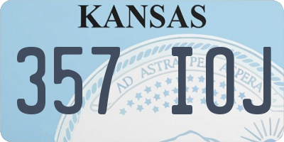 KS license plate 357IOJ