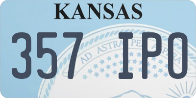 KS license plate 357IPO