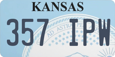 KS license plate 357IPW