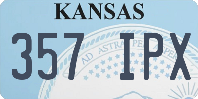 KS license plate 357IPX