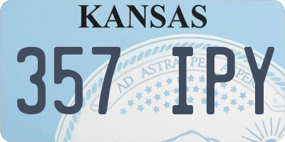 KS license plate 357IPY