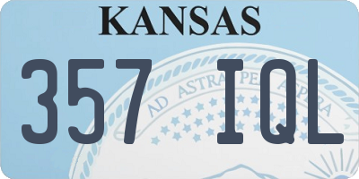 KS license plate 357IQL