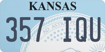 KS license plate 357IQU