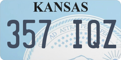 KS license plate 357IQZ