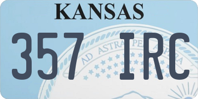 KS license plate 357IRC