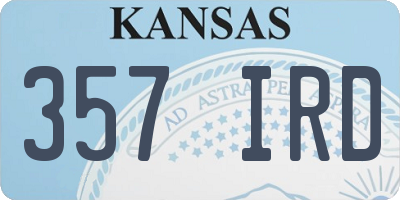 KS license plate 357IRD