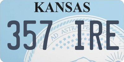 KS license plate 357IRE