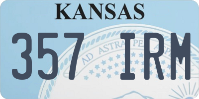 KS license plate 357IRM