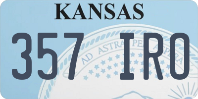KS license plate 357IRO