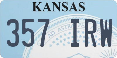 KS license plate 357IRW
