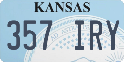 KS license plate 357IRY