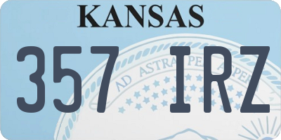 KS license plate 357IRZ