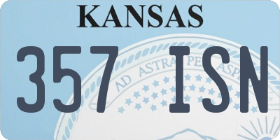 KS license plate 357ISN