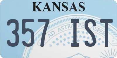 KS license plate 357IST