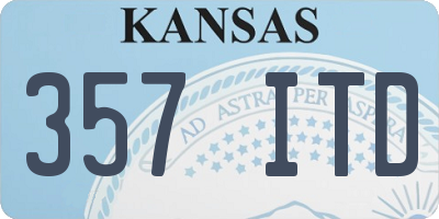 KS license plate 357ITD