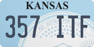 KS license plate 357ITF