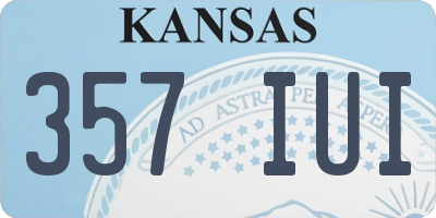 KS license plate 357IUI