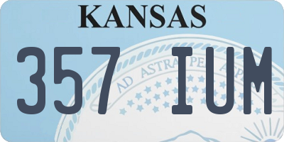 KS license plate 357IUM