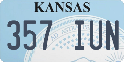 KS license plate 357IUN