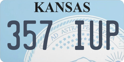 KS license plate 357IUP
