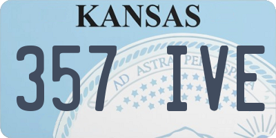 KS license plate 357IVE