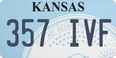 KS license plate 357IVF