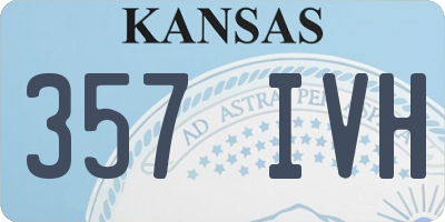 KS license plate 357IVH