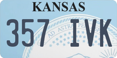 KS license plate 357IVK