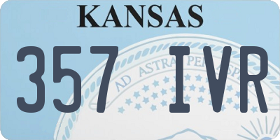 KS license plate 357IVR