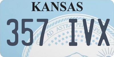KS license plate 357IVX