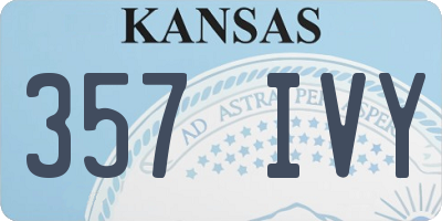 KS license plate 357IVY
