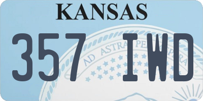 KS license plate 357IWD