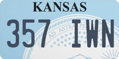 KS license plate 357IWN