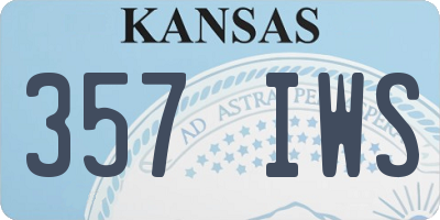 KS license plate 357IWS